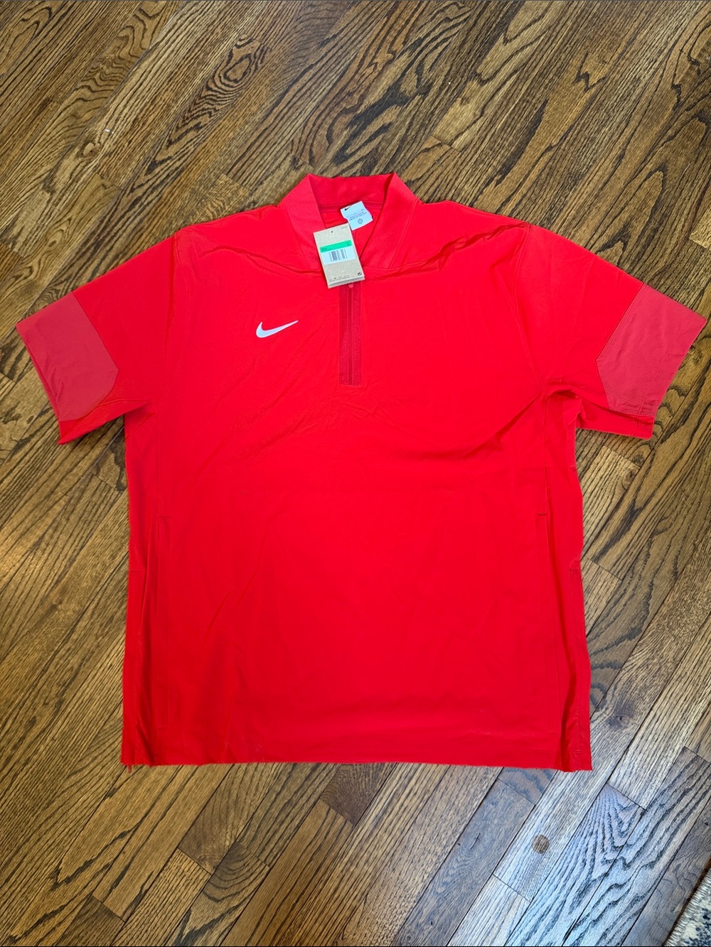 Nike Men’s Bright Red Short Sleeve Athletic hot jacket